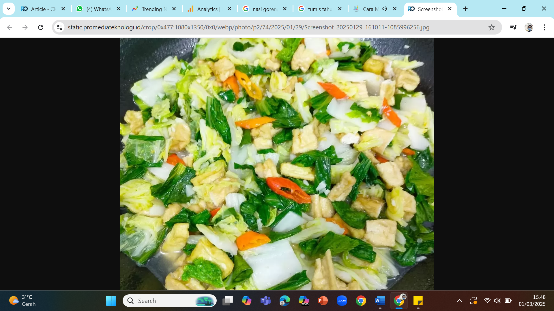 CEPAT LEZAT - Tumis tahu dan sayur