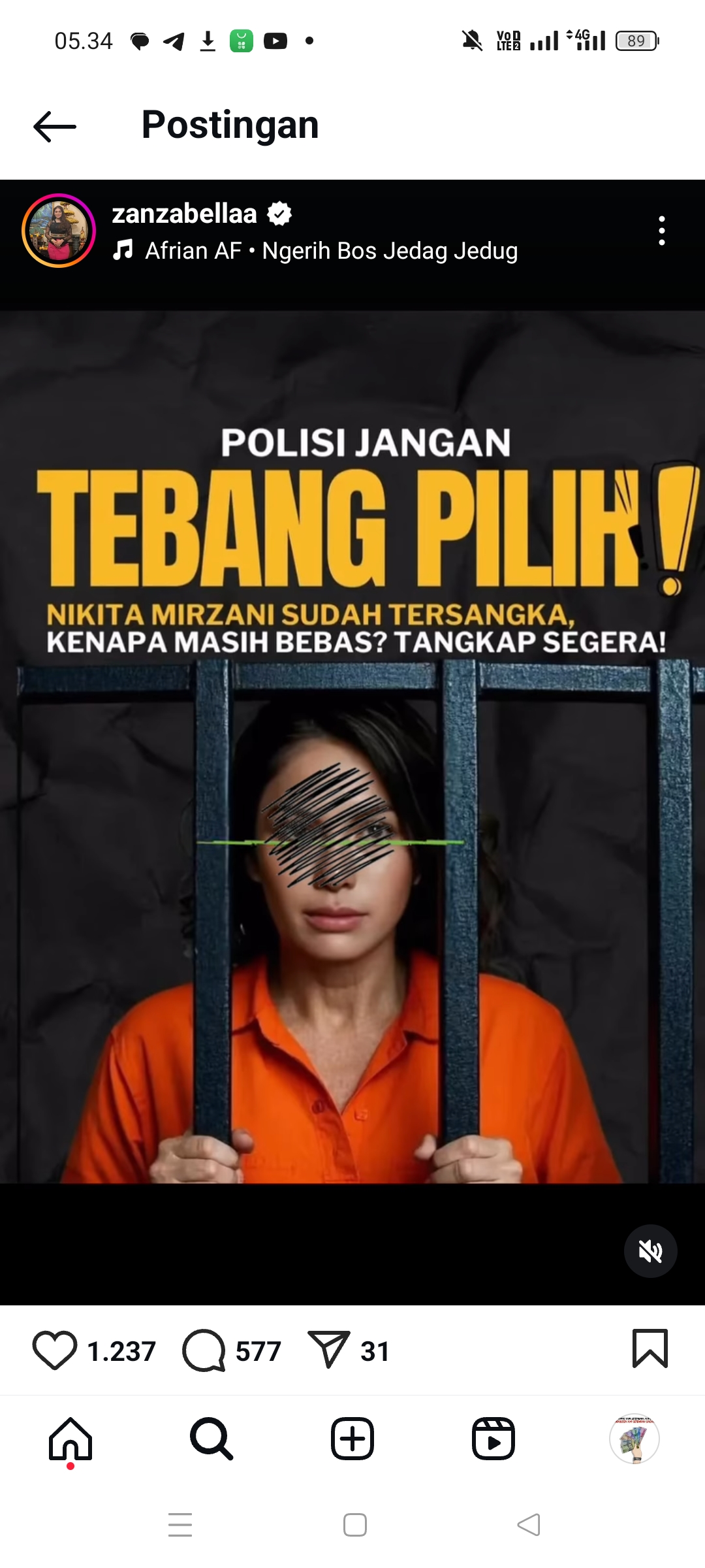 Ilustrasi Nikita Mirzani ditahan