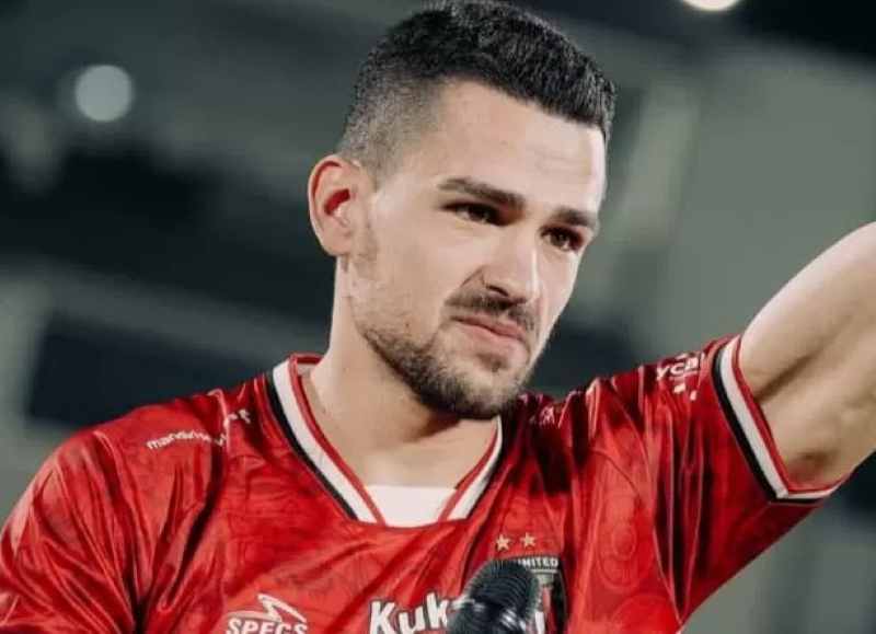 OPTIMISTIS : Boris Kopitovic, penyerang Bali United asal Montenegro berpostur 189 cm ini yakin bisa meraup poin penuh di stadion Kapten I Wayan Dipta. (foto Instagram Boris Kopitovic)