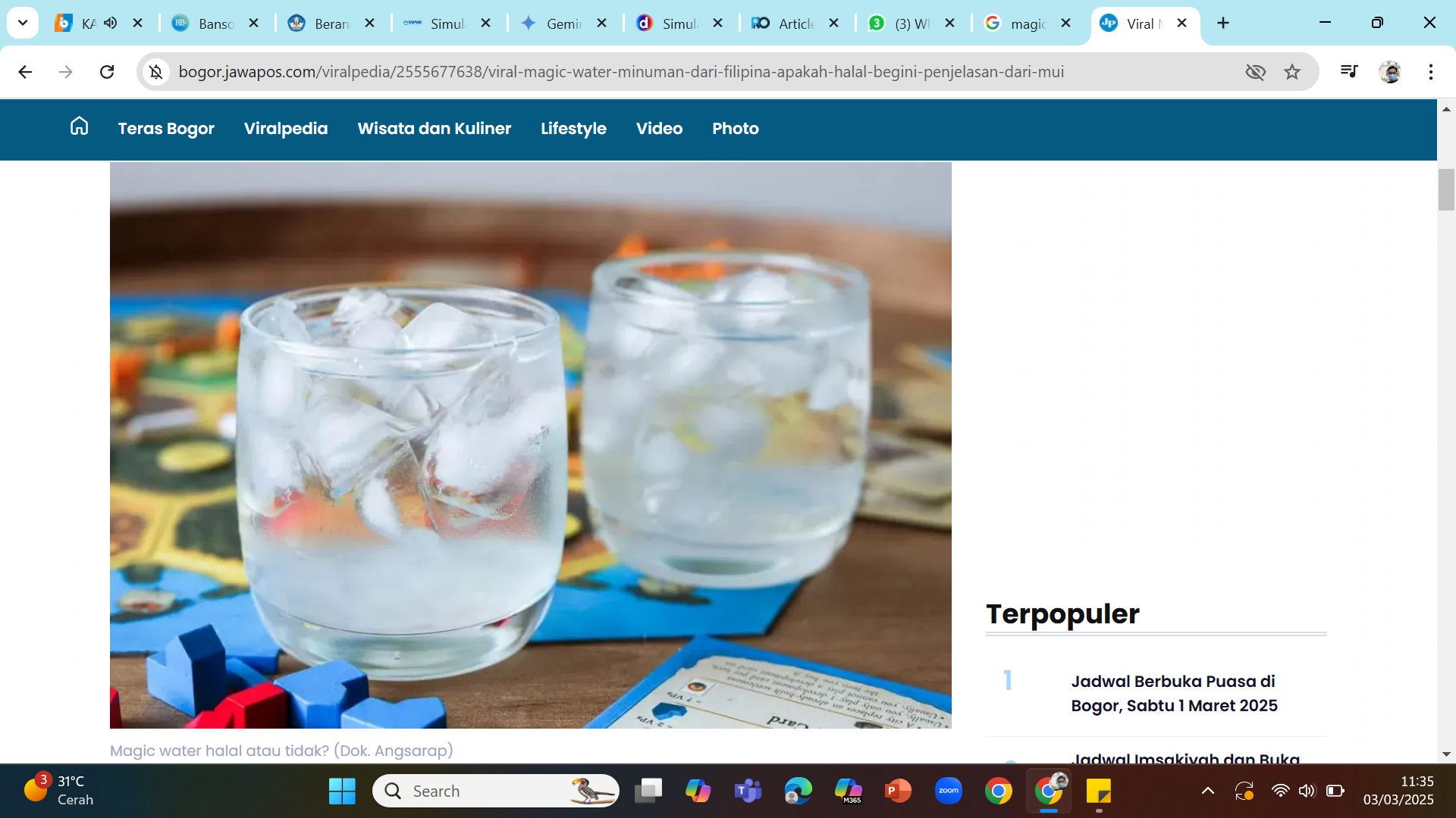 ILUSTRASI - Resep Magic Water untuk ide jualan jelang waktu berbuka puasa
