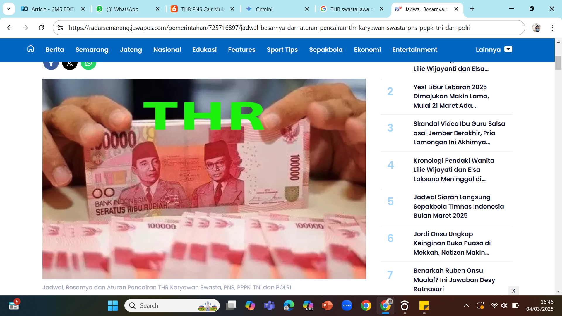 SEGERA CAIR - Ilustrasi THR