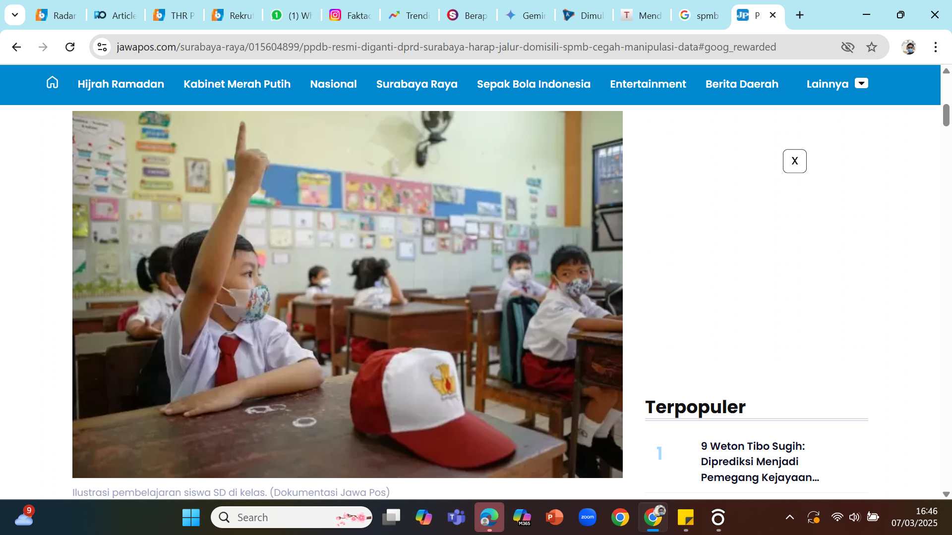 BERUBAH SISTEM - Ilustrasi pembelajaran siswa di jenjang SD.