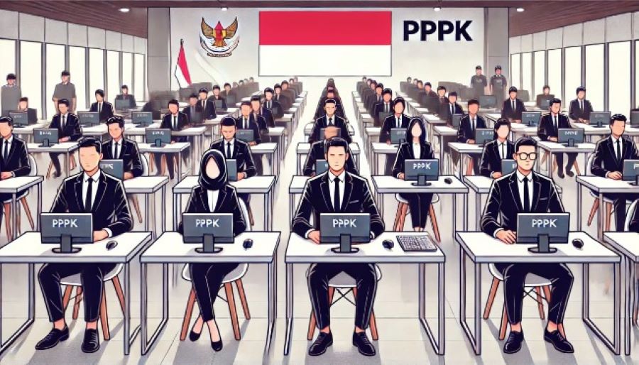 DITUNDA: Ilustrasi ribuan pegawai PPPK saat ikut tes seleksi
