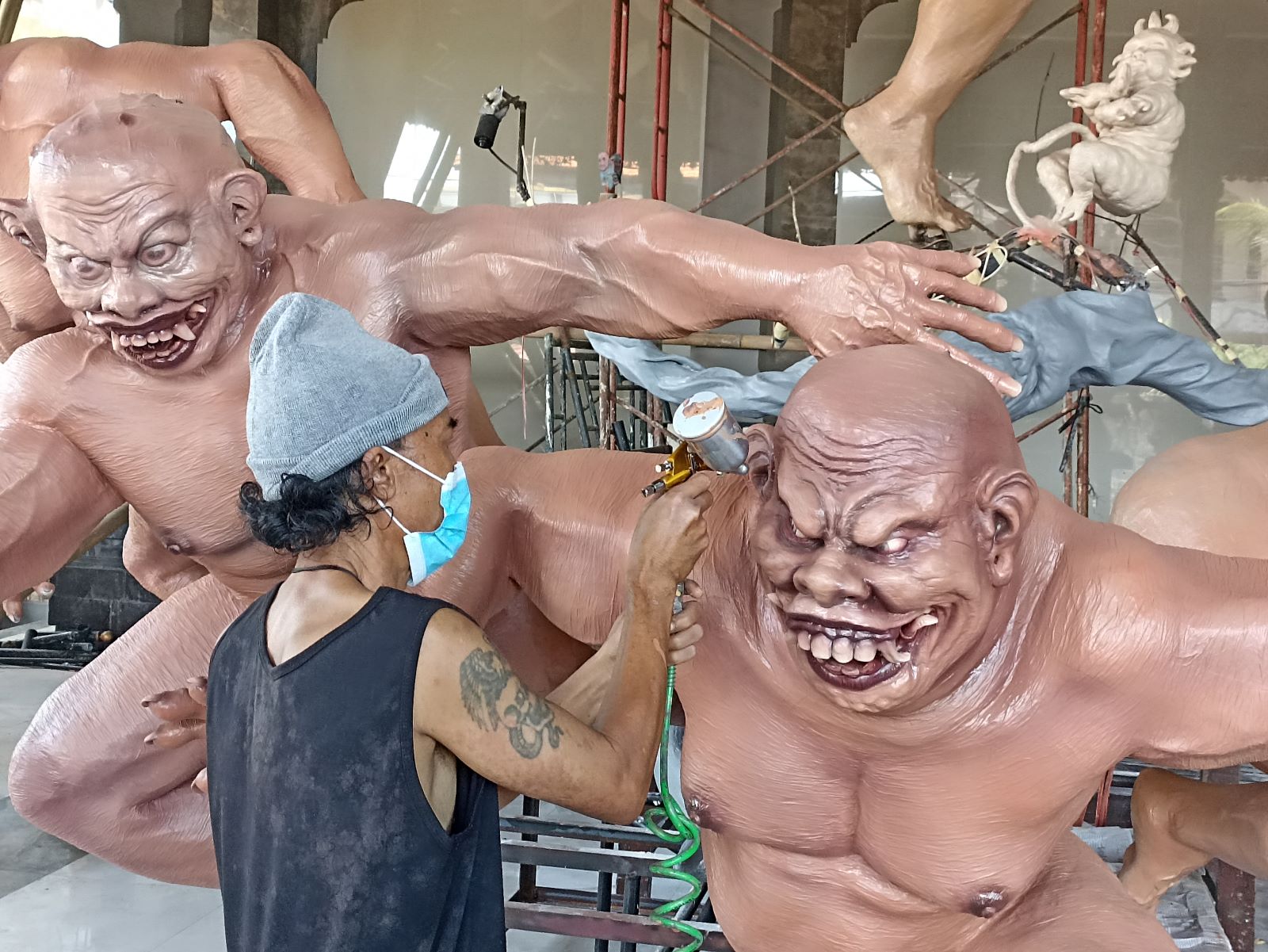 SOSOK BUTAKALA: Salah satu karya Ogoh-ogoh peserta Kasanga Festival 2025 di Kota Denpasar