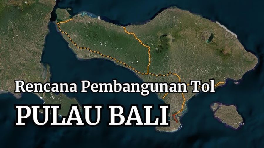 DIGANTUNG: Peta proyek infrastruktur jalan Tol di Pulau Bali khususnya Gilimanuk - Mengwi yang nasibnya lenyap dari PSN.