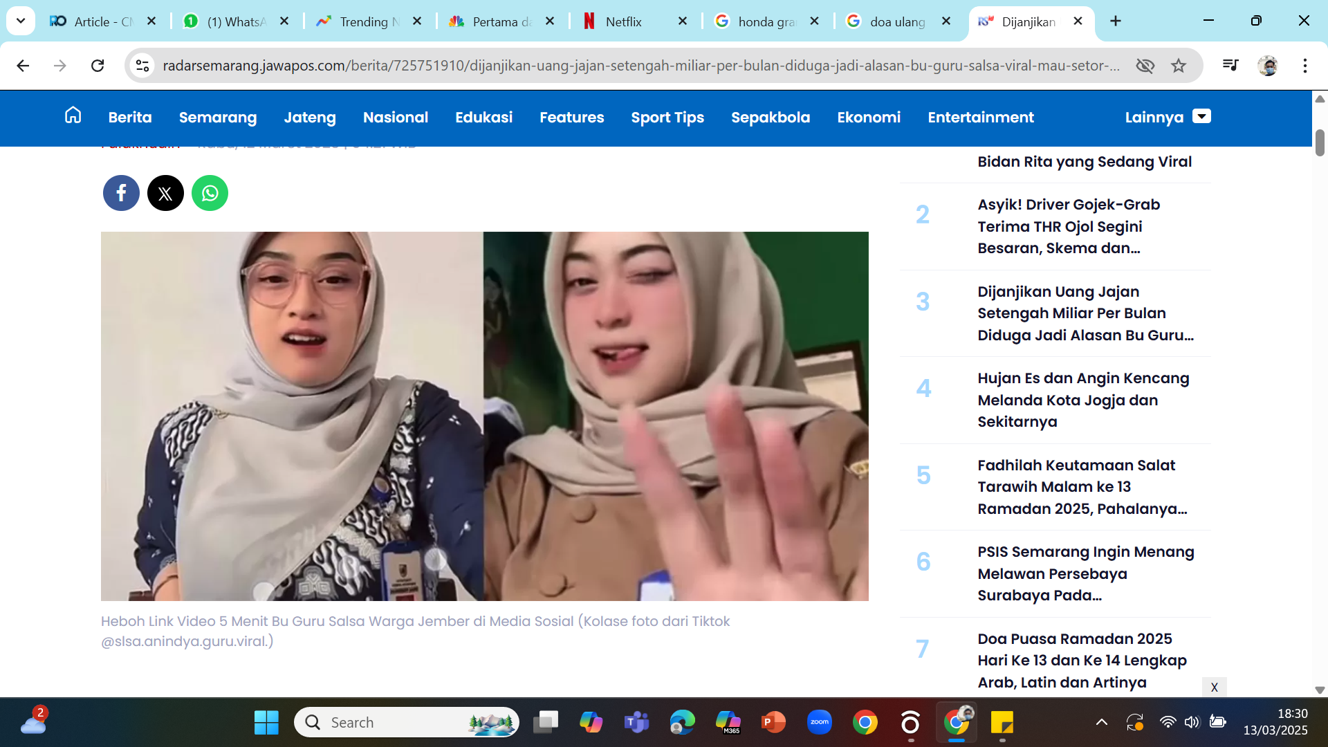 TERTIPU LUAR DALAM - Tangkapan layar akun TikTok Salsabila