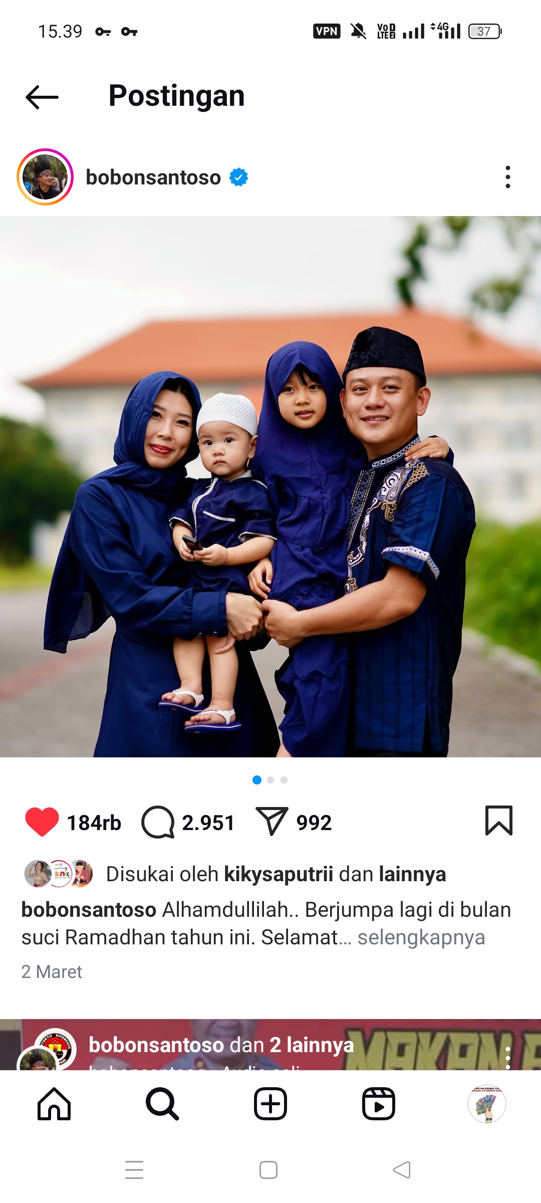 Bobon Santoso bersama istrinya Cheryl Ruan dan keduanya anaknya