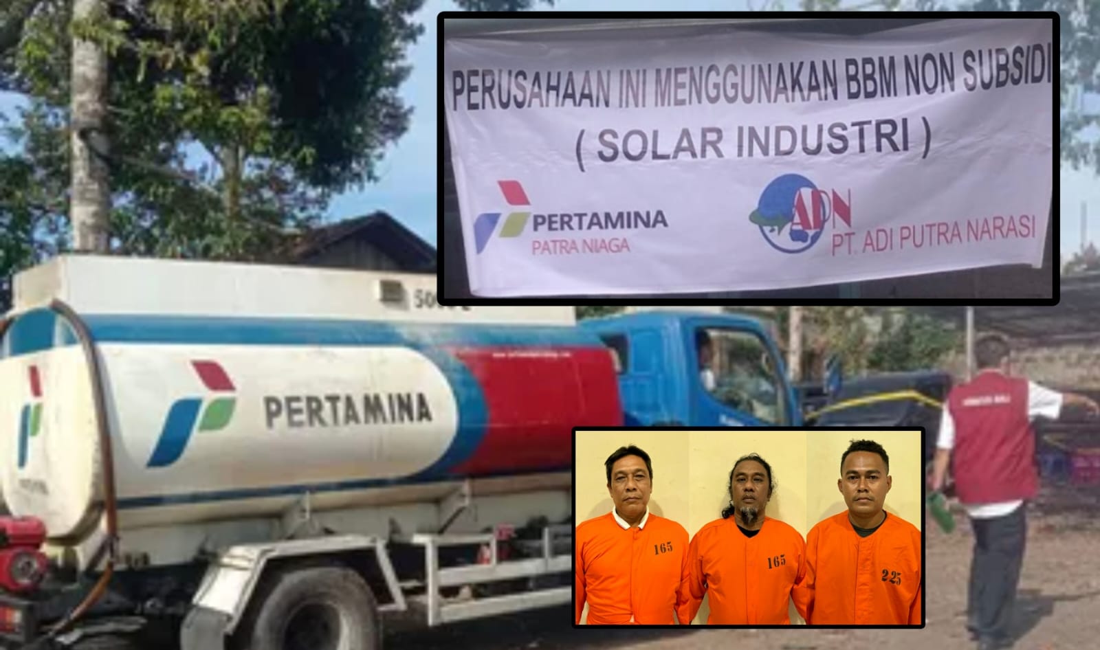 SEGERA DIADILI: Barang bukti permainan solar subsidi dan para tersangka (insert)