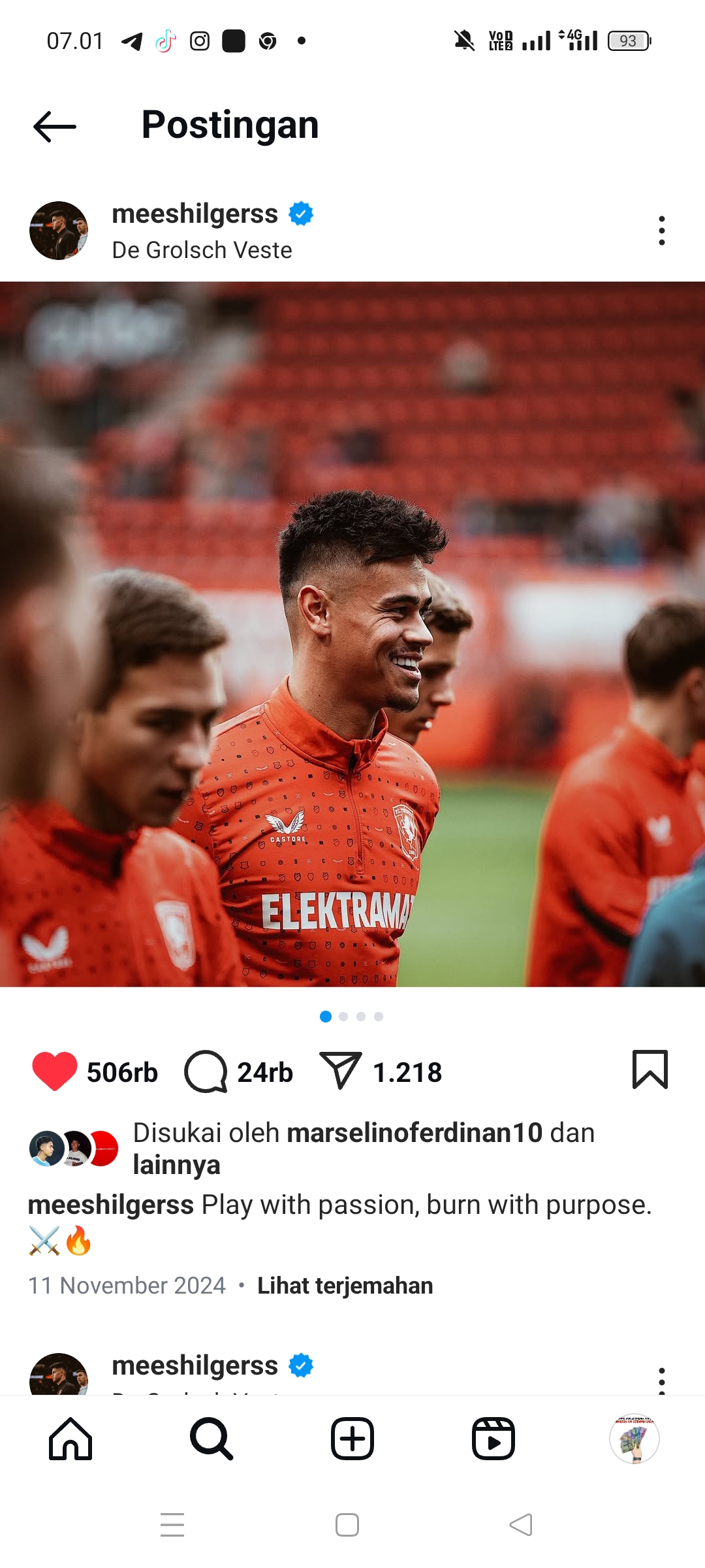 Mees Hilgers saat membela FC Twente