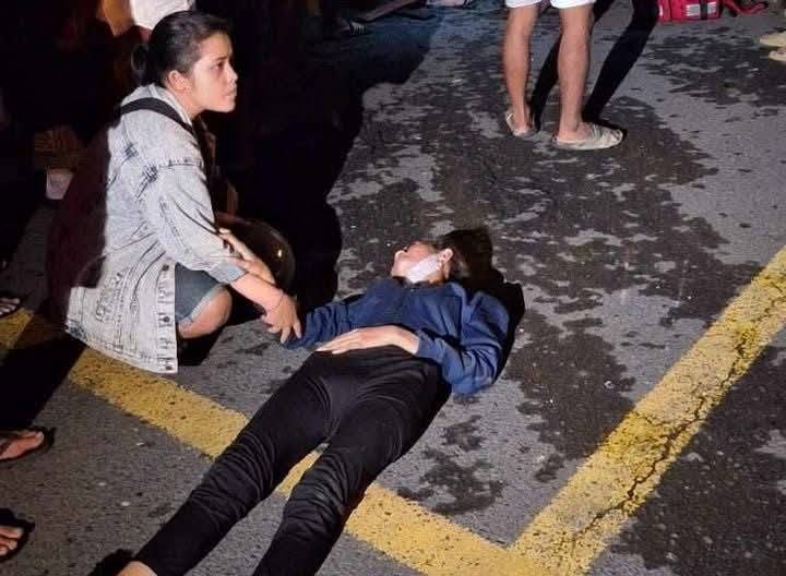 LAKALANTAS: Bocah inisial PDW usia 12 tahun terkapar di tengah jalan karena lakalantas