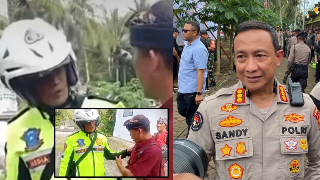 INDISIPLINER: Kolase foto polisi di Jembrana yang ugal-ugalan saat Hari Suci Nyepi