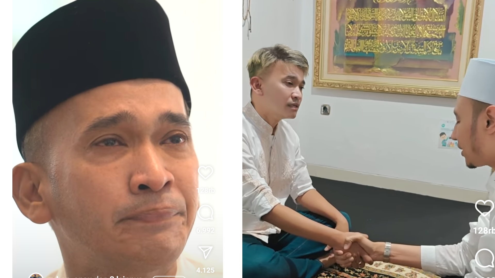 Ruben Onsu dan Habib Usman Bin Yahya saat proses mualaf