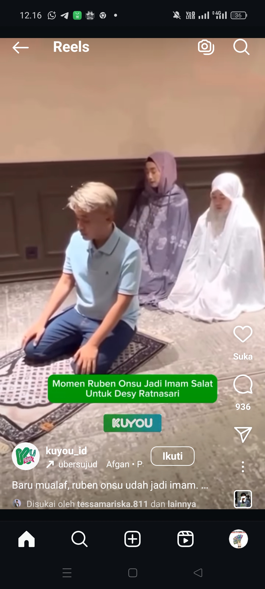 Potret Ruben Onsu Imami solat Desy Ratnasari dan putrinya