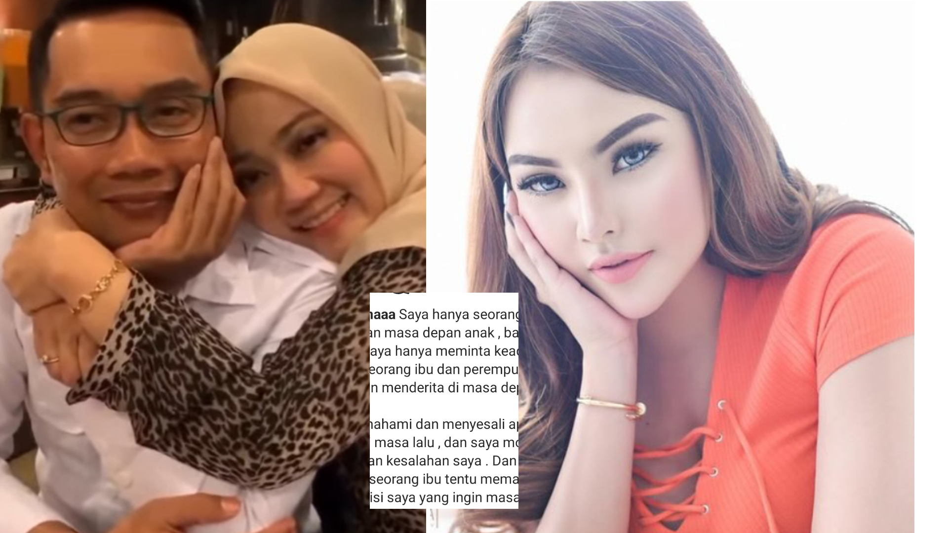 Ridwan Kamil bersama istri sahnya Ibu Cinta dan Lisa Mariana