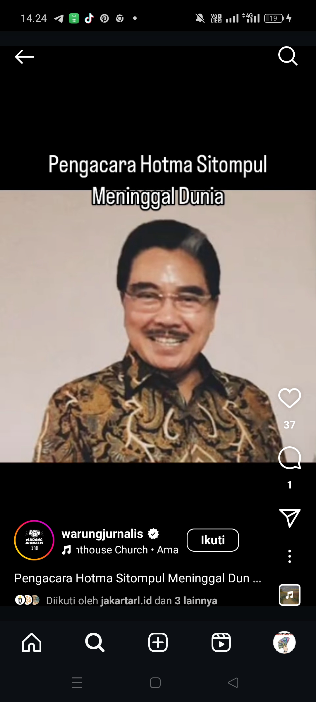 Hotma Sitompul meninggal dunia