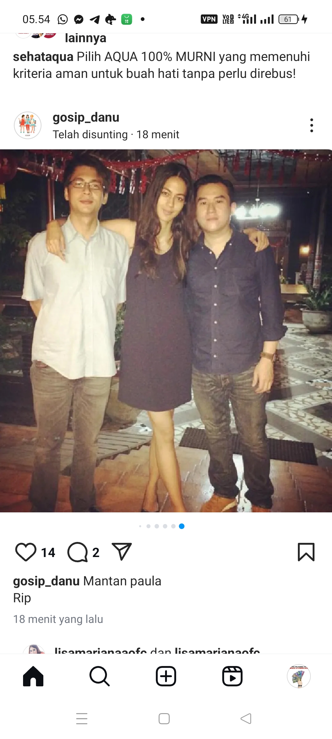 Paula yang diduga bersama Satri Wibowo mantannya
