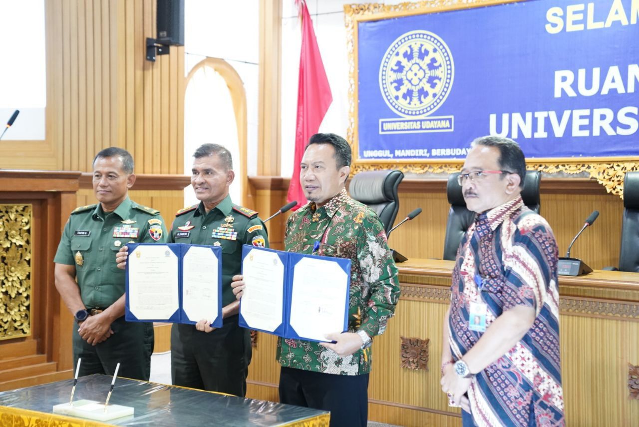 BELUM JELAS: MoU anara Unversita Udayana dengan Kodam Udayana beberapa waktu lalu yang kemudian dibatalkan.
