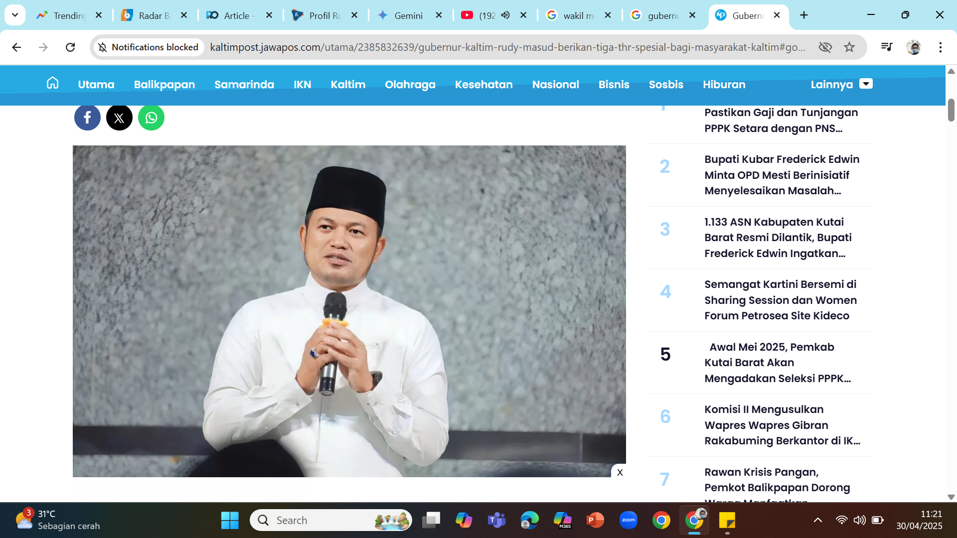 Gubernur Kaltim Rudy Mas