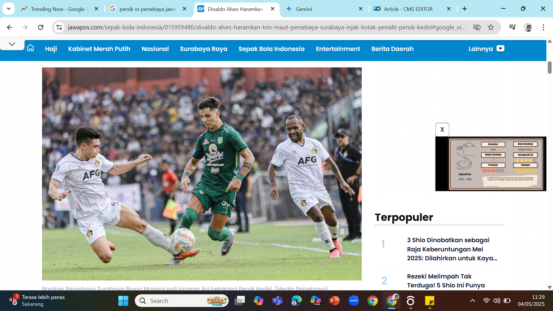 ANCAMAN - Bomber Persebaya Bruno Moreira jadi incaran lini belakang Persik