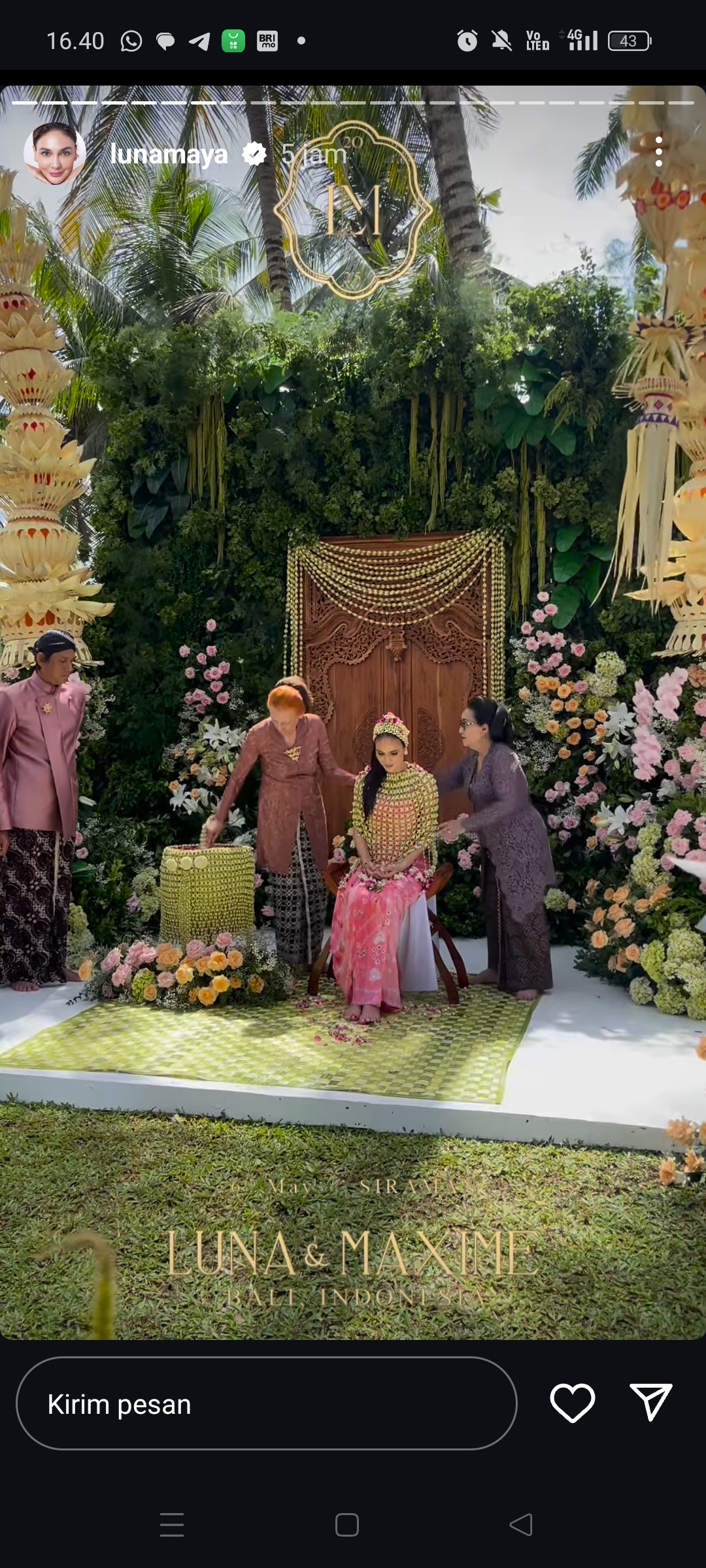 Proses siraman Luna Maya