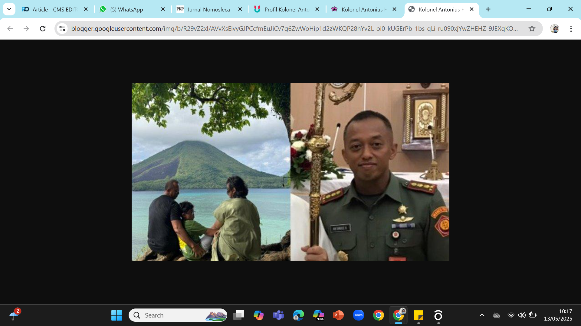 GUGUR - Kolonel Cpl Antonius Hermawan dan keluarga