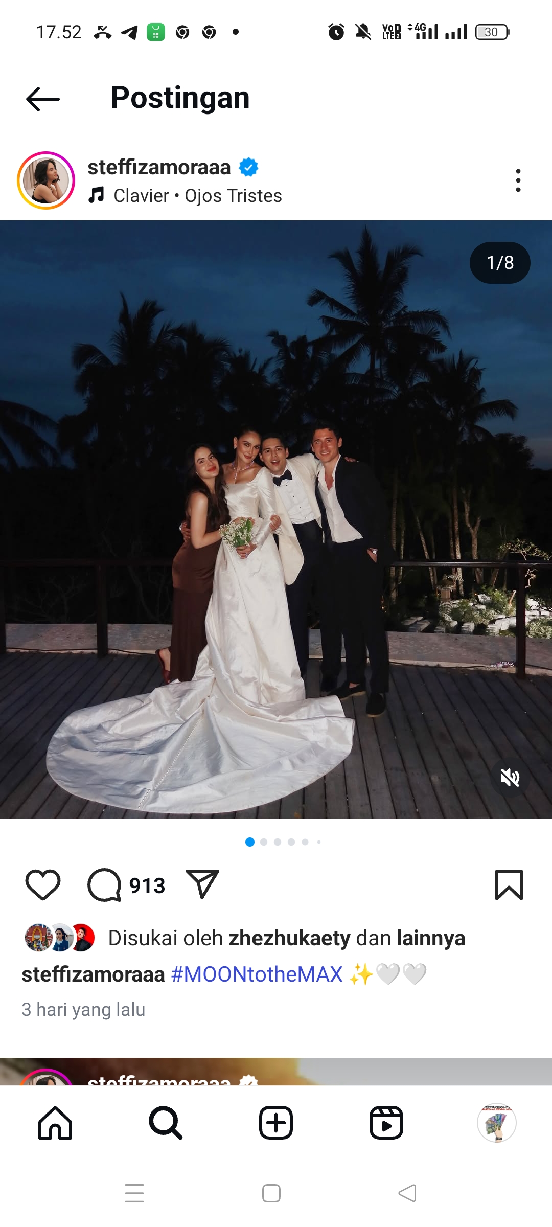 Steffi Zamora dengan Nino Fernandez di acara Luna Maya dan Maxiem Bouttier