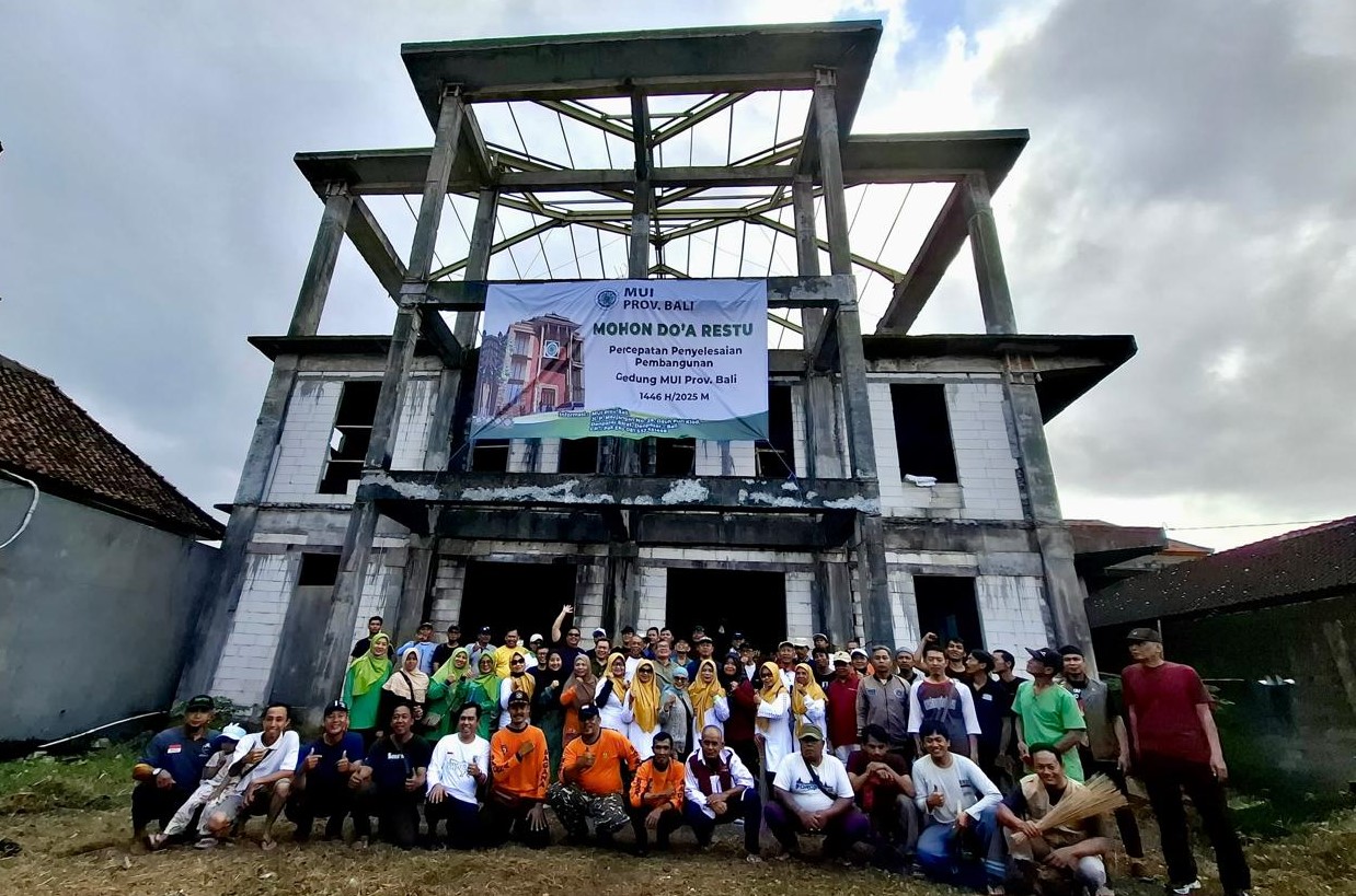BERSIH: Gedung baru MUI Bali yang baru rancang bangun struktur dasar dan
