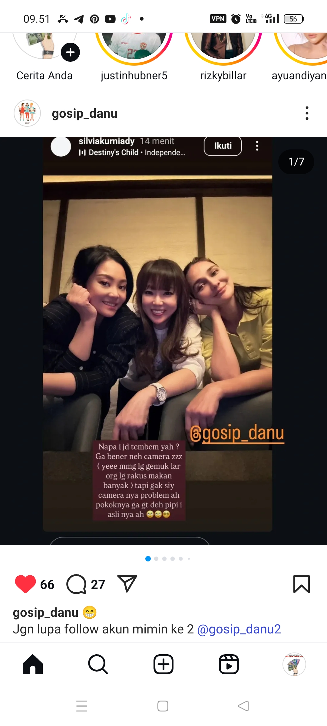 unggahan sahabat Luna Maya
