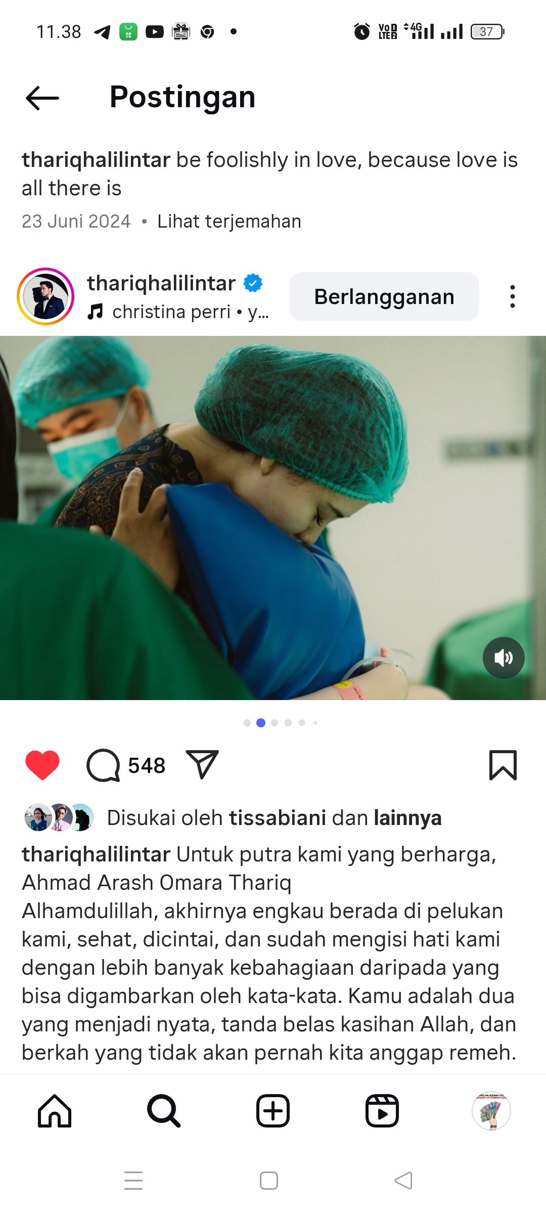 Proses persalinan Aaliyah Massaid