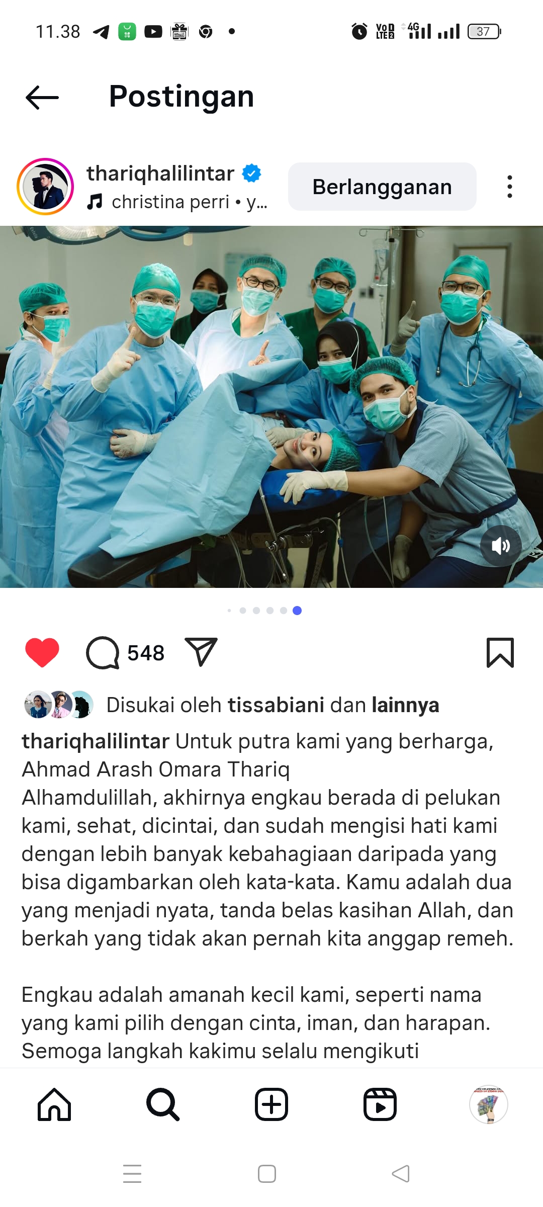 Proses persalinan Aaliyah Massaid