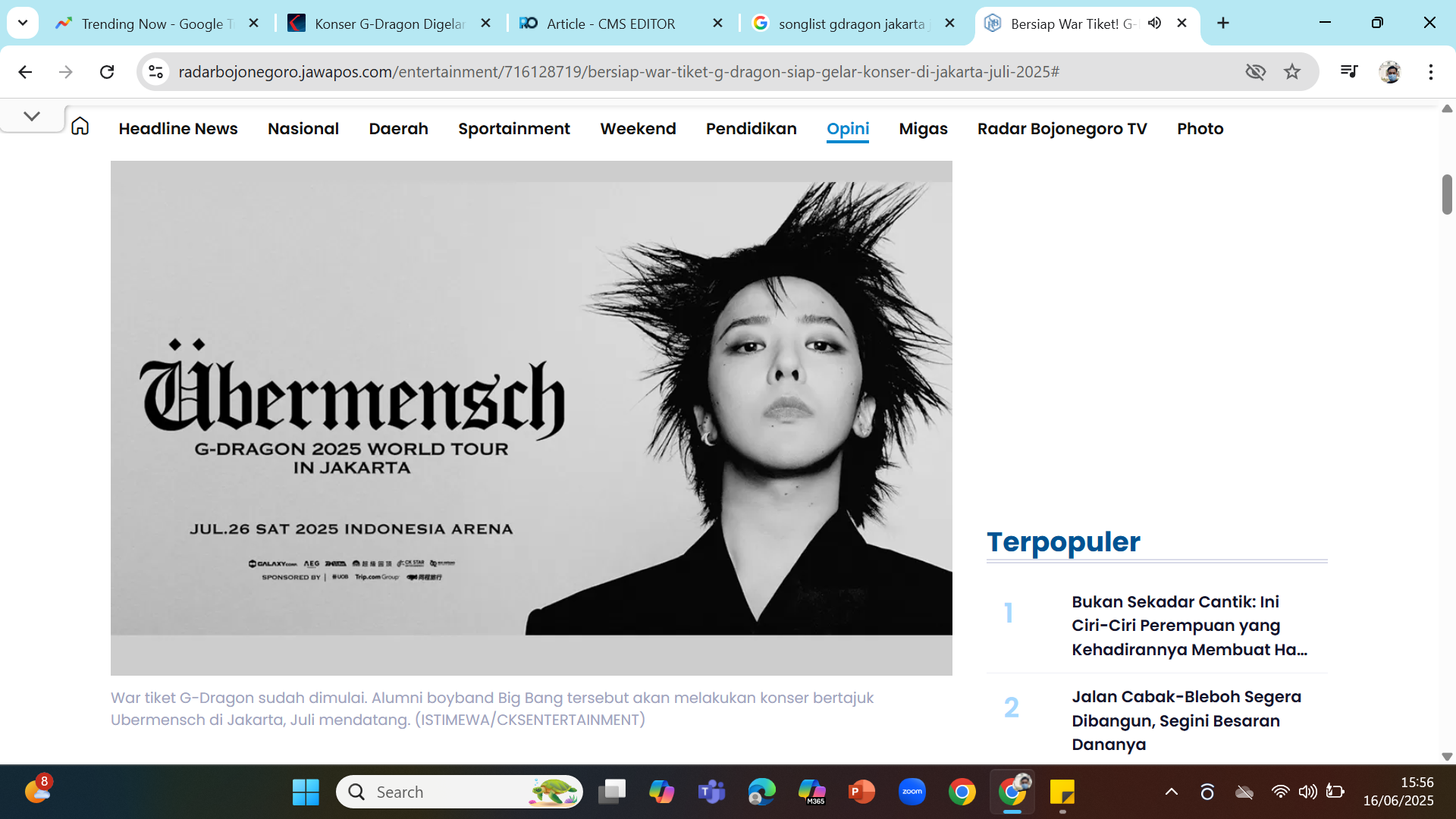 MANUSIA SUPER - Poster konser GDragon Ubermensch di Jakarta