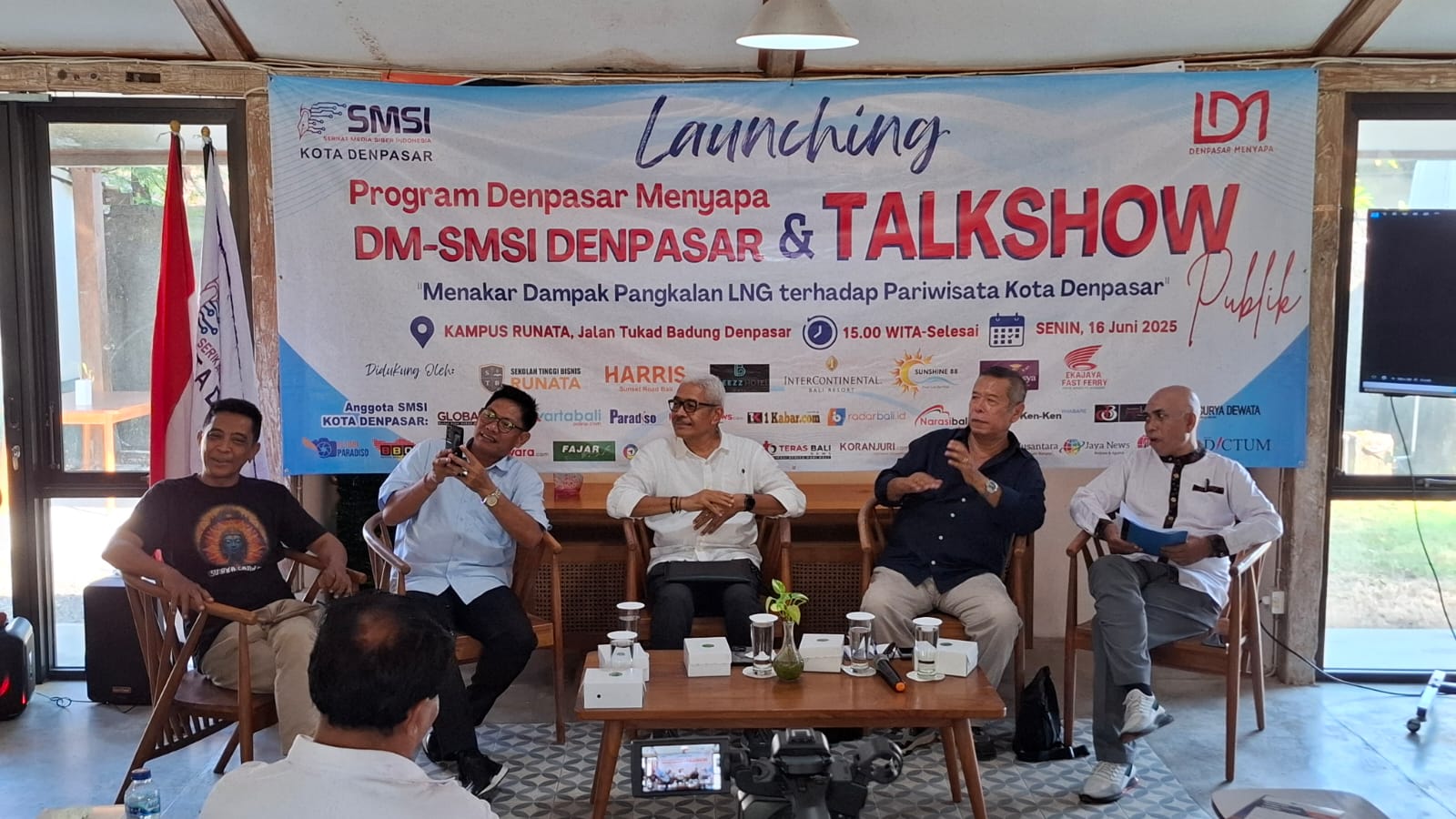 Talkshow pariwisata bertajuk &lsquo;Menakar Dampak Pangkalan LNG terhadap Pariwisata Kota Denpasar&rsquo; yang digelar SMSI Kota Denpasar, Senin (16/6/2025).
