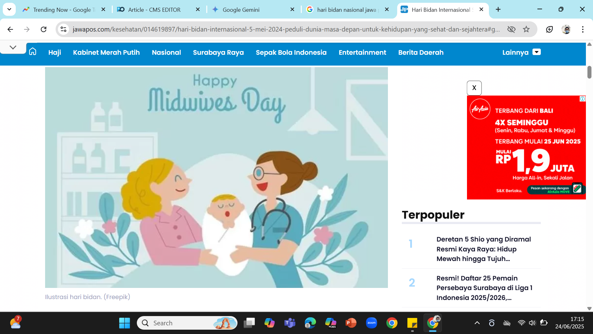 Ilustrasi - Twibbon Hari Bidan