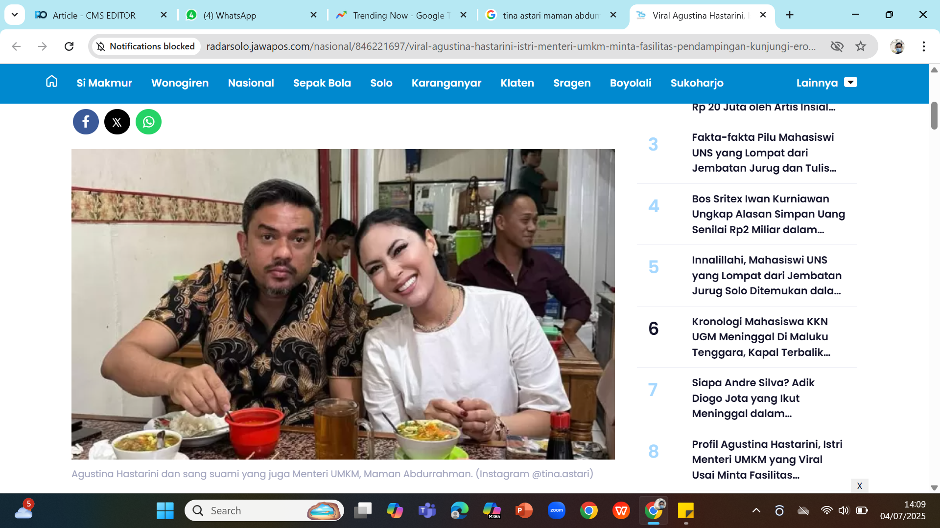 BERPOLEMIK - Maman Abdurrahman dan Tina Astari