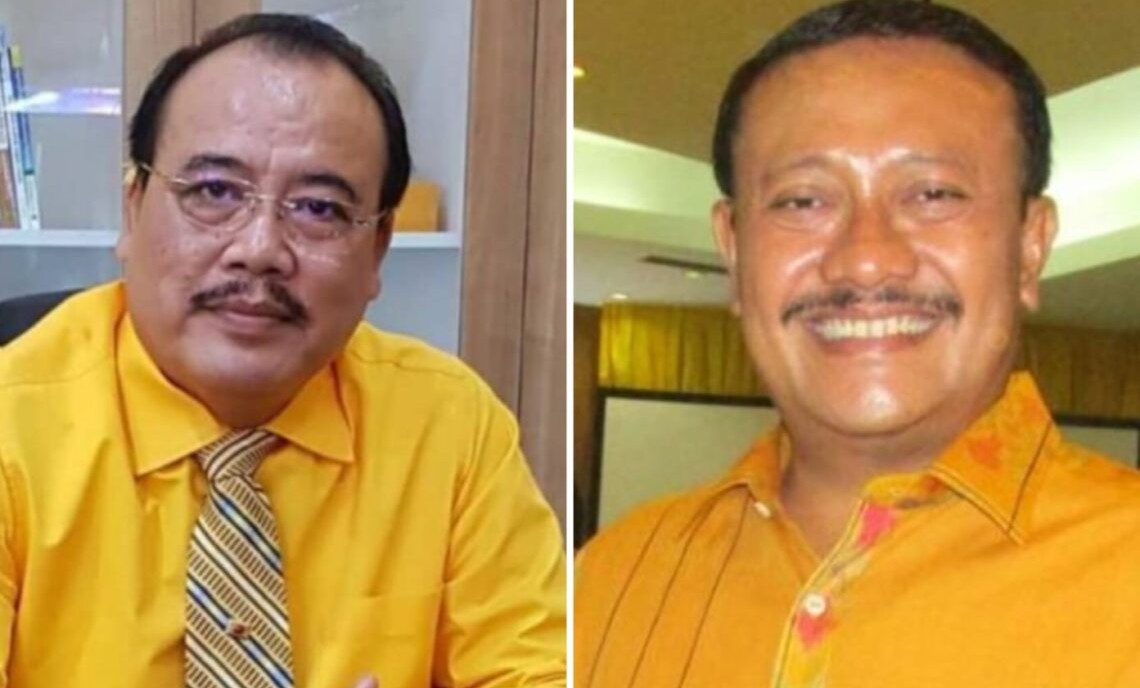 BERSAING KETAT: I Nyoman Sugawa Korry (kiri) dan I Gede Sumerjaya Linggih dipastikan bersaing di Musda Partai Golkar Bali hari ini.