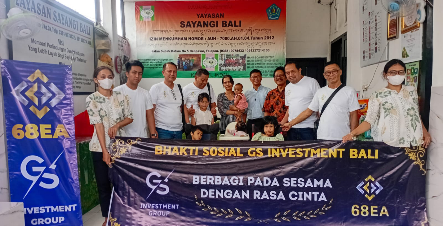 PEDULI ANAK TERLANTAR: Baksos GS Investment 68EA Bali di Yayasan Sayangi Bali. (TITIS ARTY PAMUNGKAS/RADAR BALI)