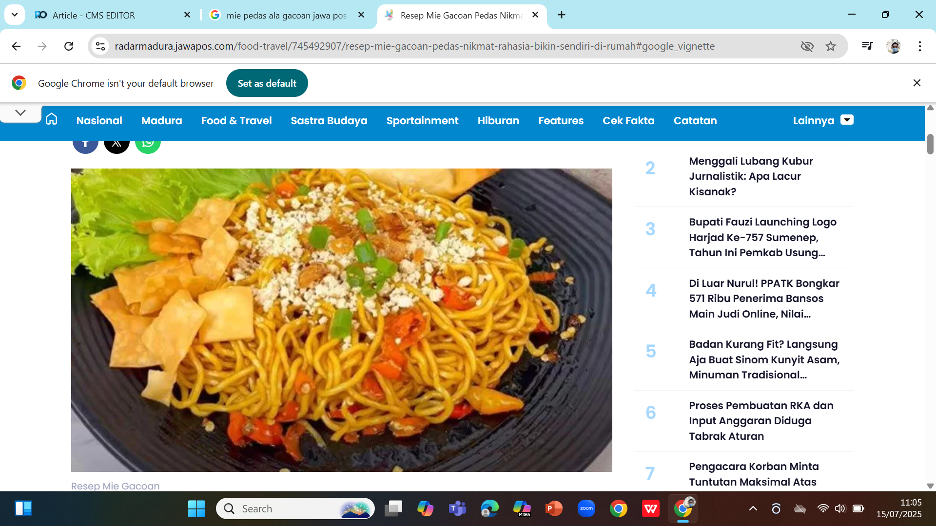 COMFORT FOOD - Mie pedas ala Gacoan