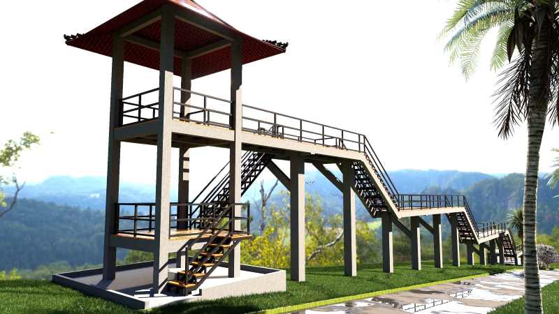 MENGGELIAT LAGI : Desain objek wisata Green Cliff yang akan dibangun lagi. (Foto Humas Pemkab Jembrana)