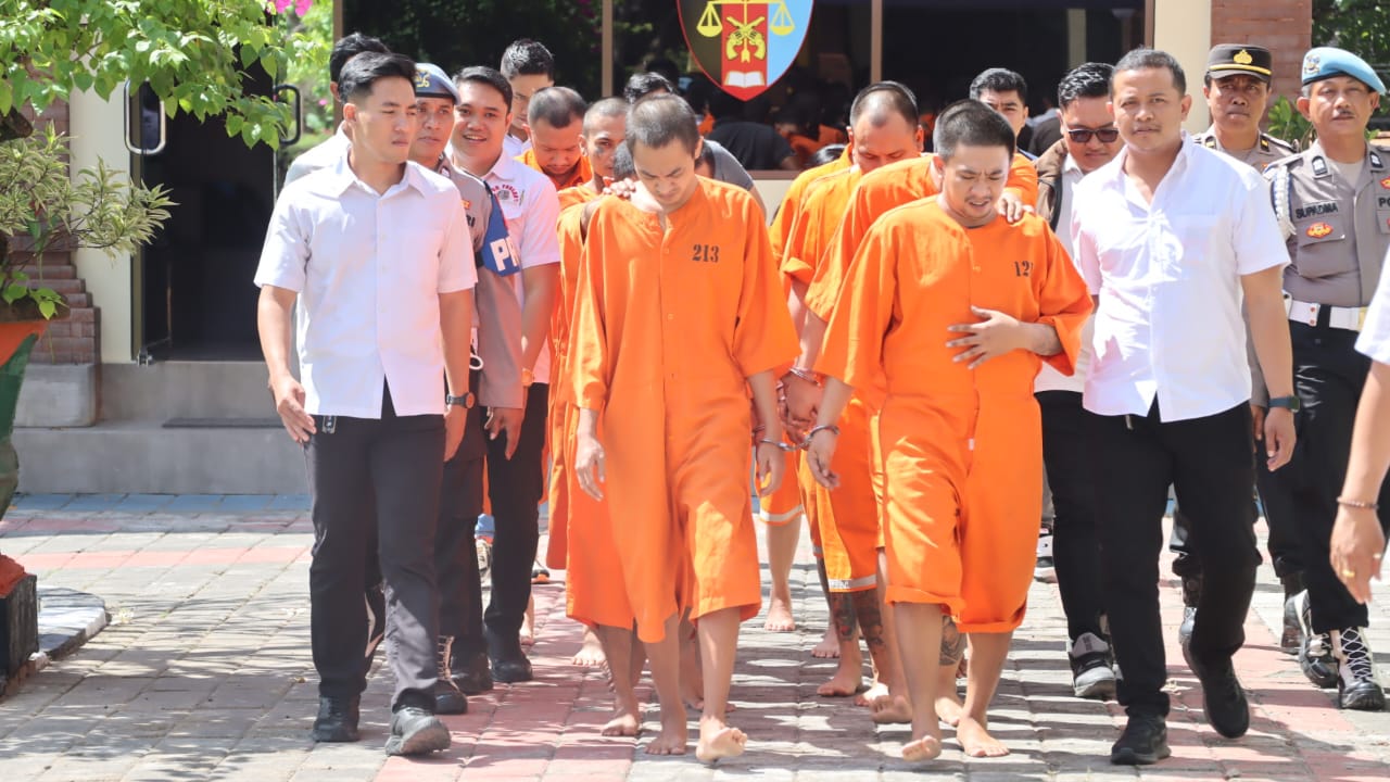 BELUM TENTU JERA: Komplotan penjahat narkoba jenis sabu yang digulung Polresta Denpasar