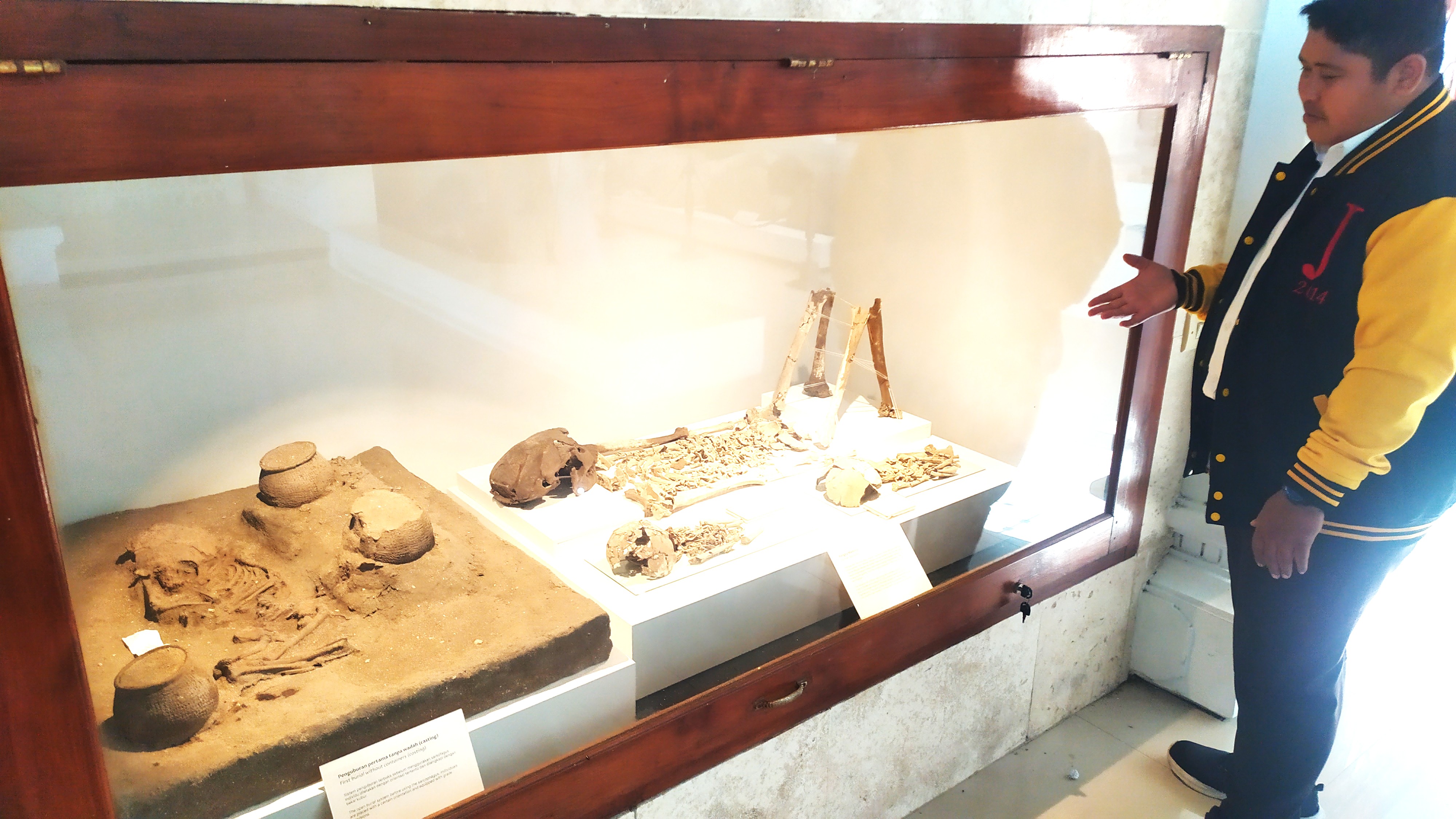MUSEUM BENDA PURBAKALA LANGKA: Salah satu koleksi dari ribuan koleksi di museum Manusia Prasejarah Gilimanuk, Jembrana.(M.Basir)