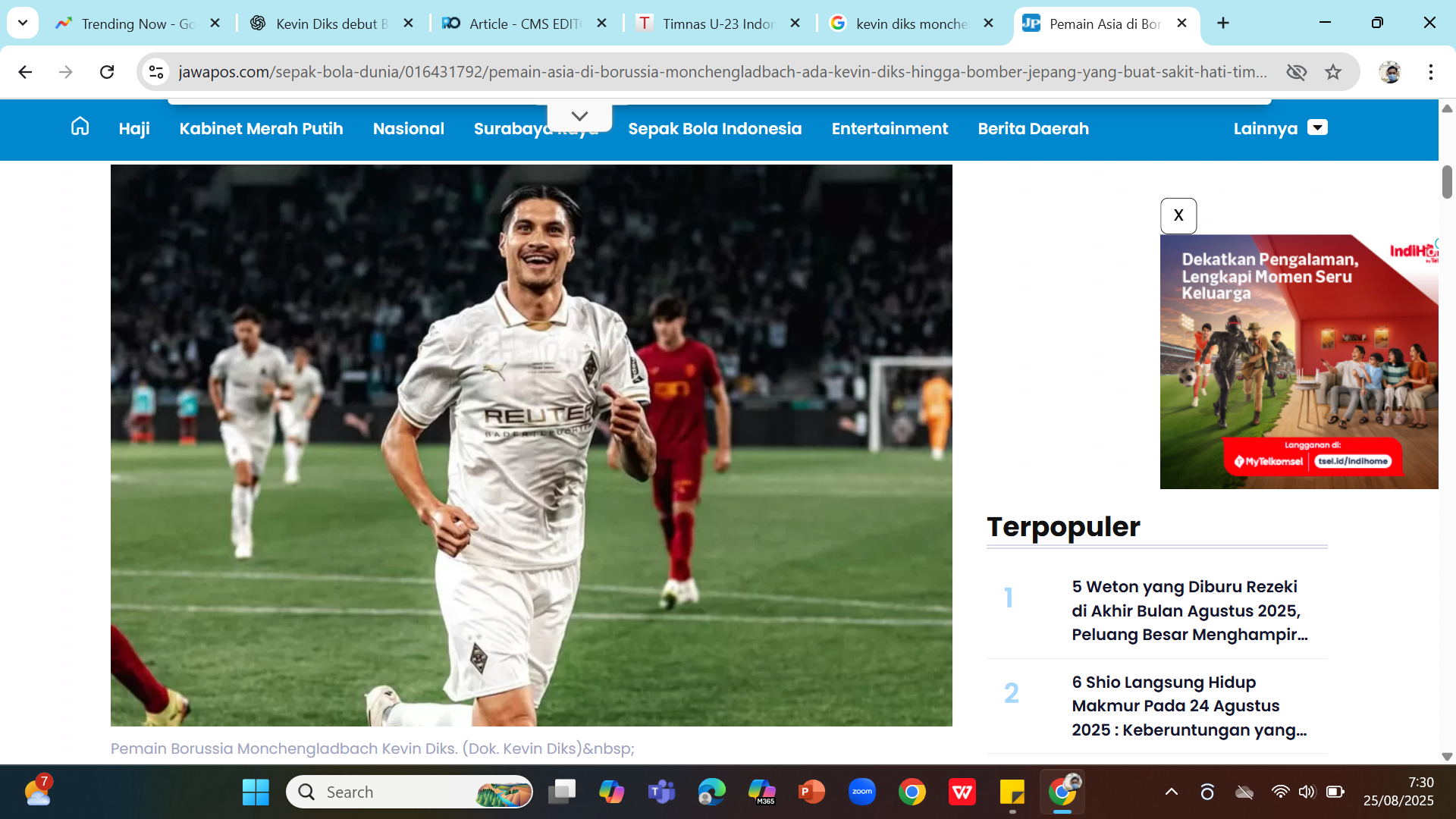 Bek Timnas Indonesia Kevin Diks