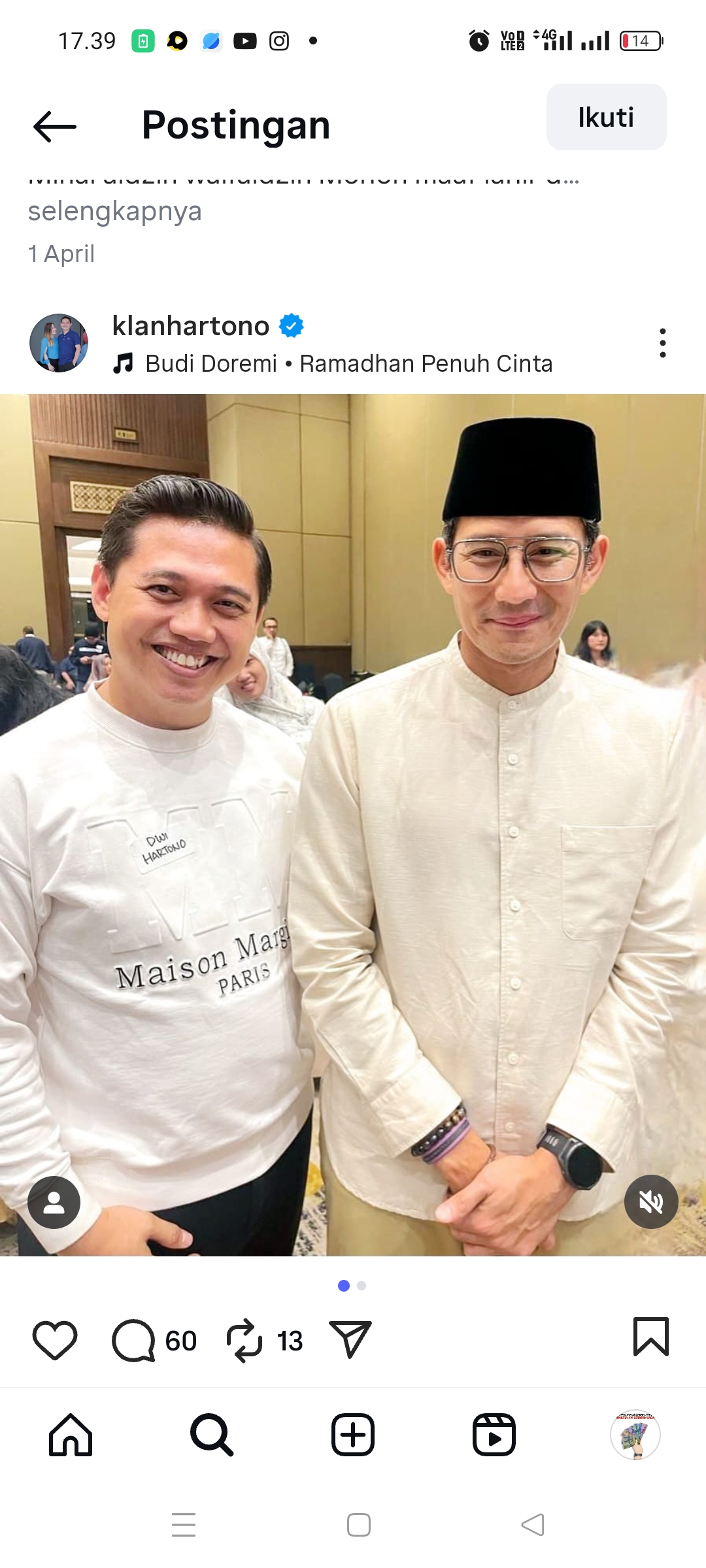 Dwi Hartono dan Sandiaga Uno