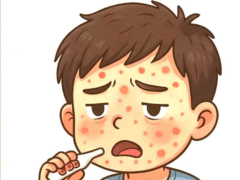 ilustrasi bocah terpapar campak- Jawa Pos.com-Radar Madiun