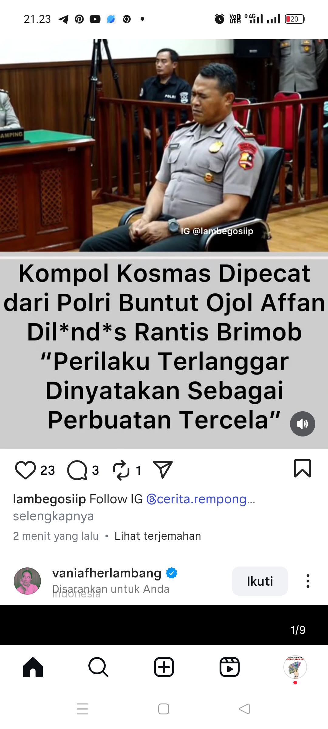 Pelaku pembunuhan Affan Kurniawan dipecat