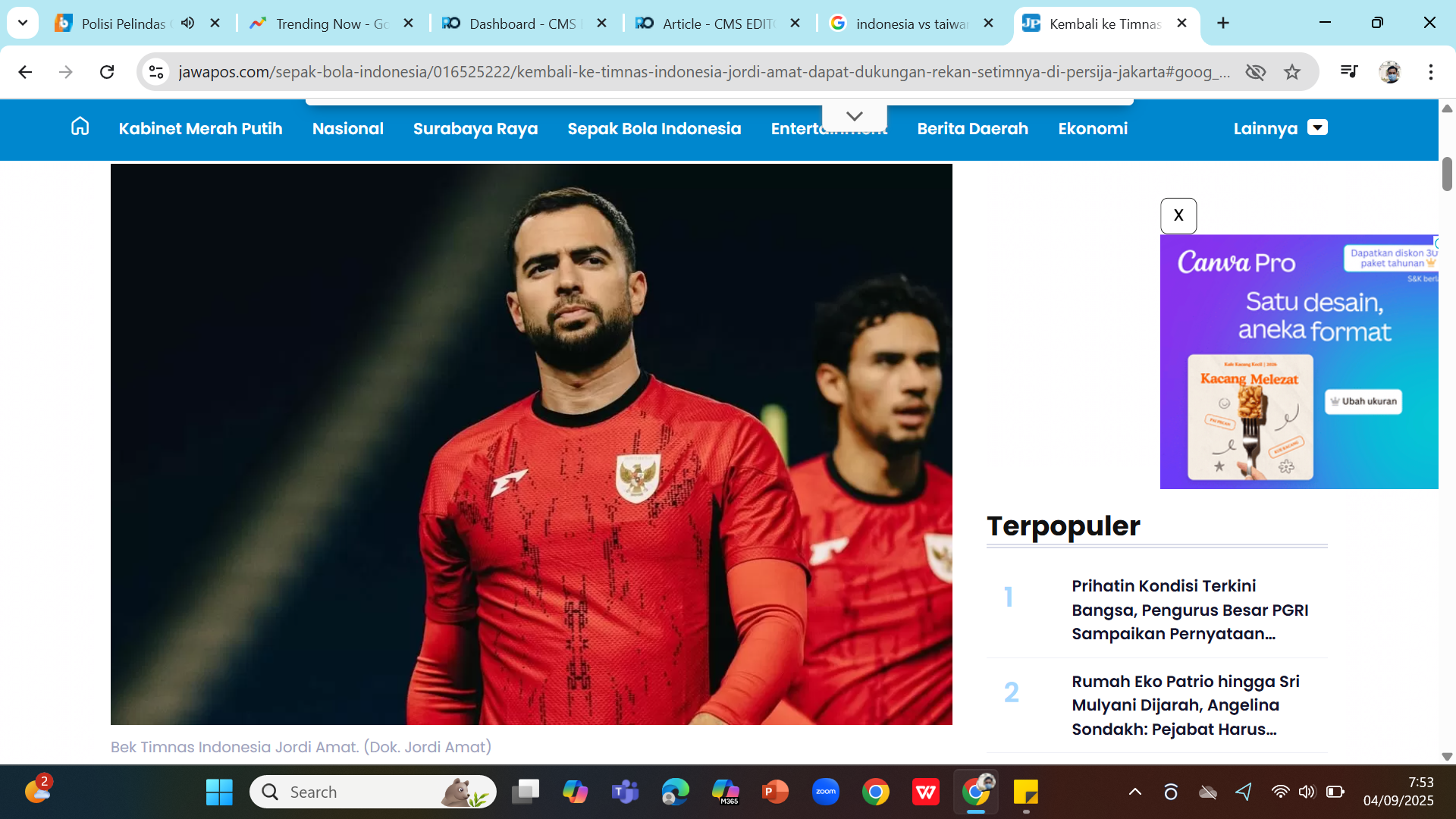 KRUSIAL - Bek Timnas Indonesia Jordi Amat dan gelandang timnas Ragnar Oratmangoen bersiap melawan Chinese Taipei di FIFA Match Day.
