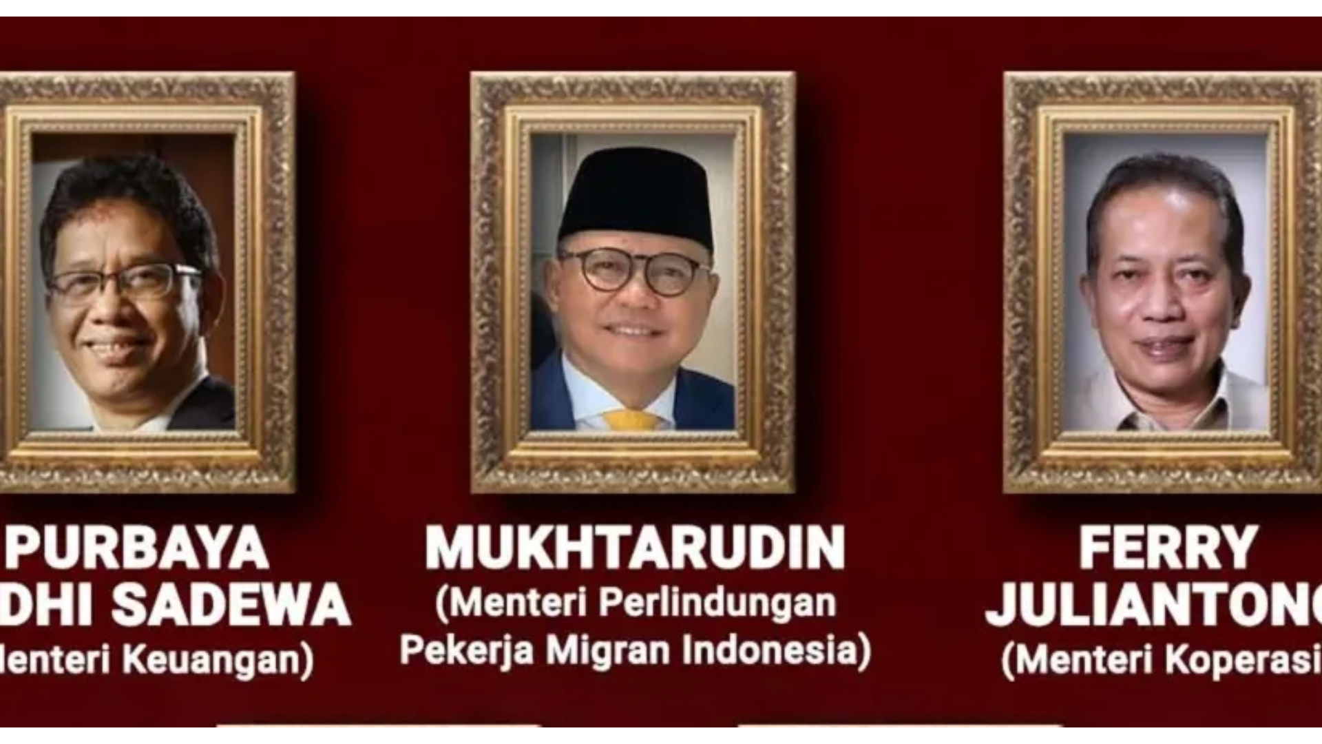 Menteri baru Prabowo yang dilantik hari ini