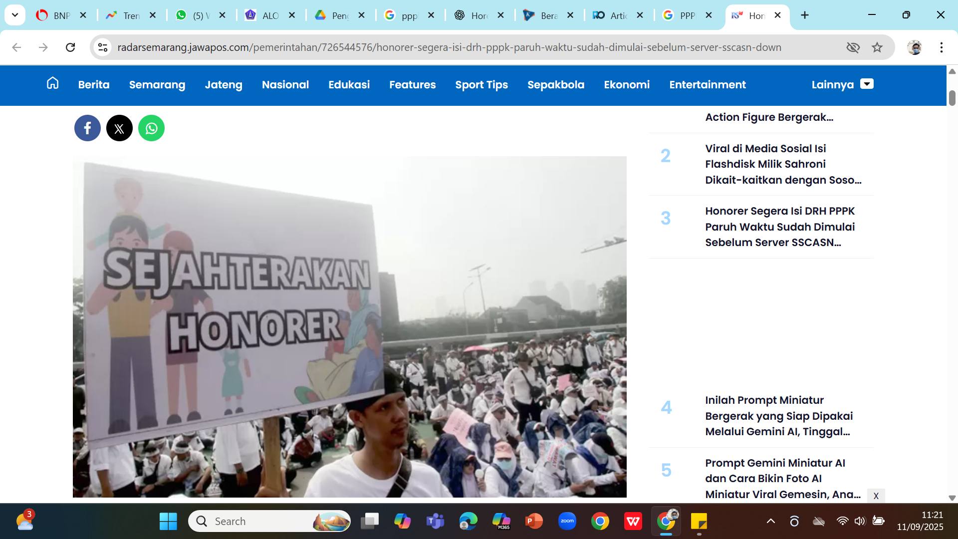 DIAKOMODASI - Pengangkatan tenaga honorer pemerintah menjadi PPPK paruh waktu