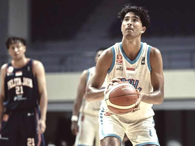 KE SEA GAMES : Adrien Maxime Alain Chalias tampil bersama Bali United Basketball . (Foto Bali United Basketball)
