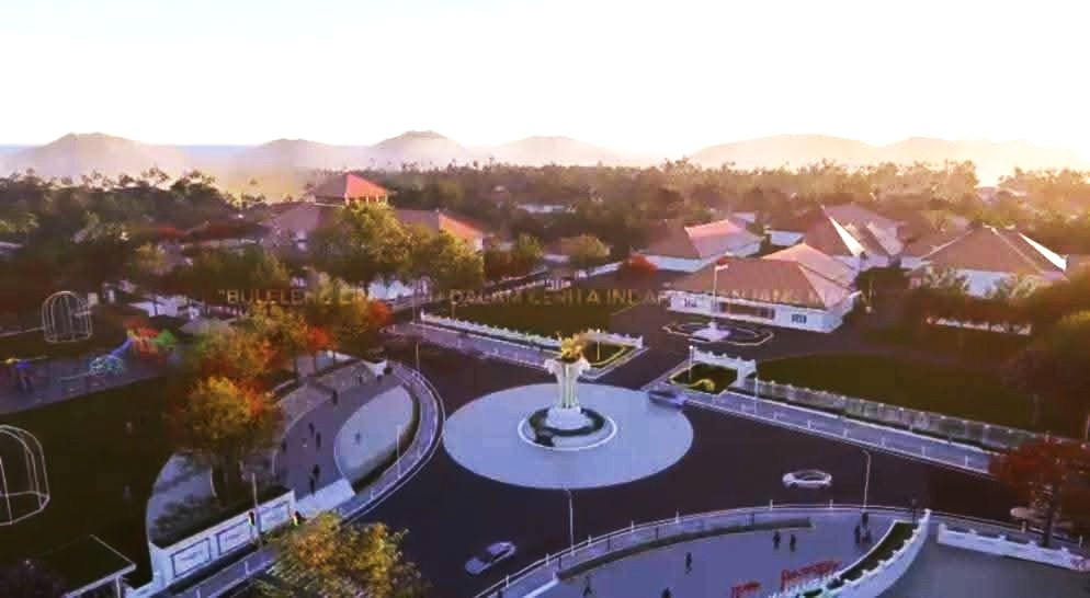 DESAIN KAWASAN TITIK NOL : Gambar desain kawasan titik nol Kota Singaraja. Nantinya lokasi itu akan ditata menjadi kawasan heritage. (Pemkab Buleleng untuk Radar Bali)