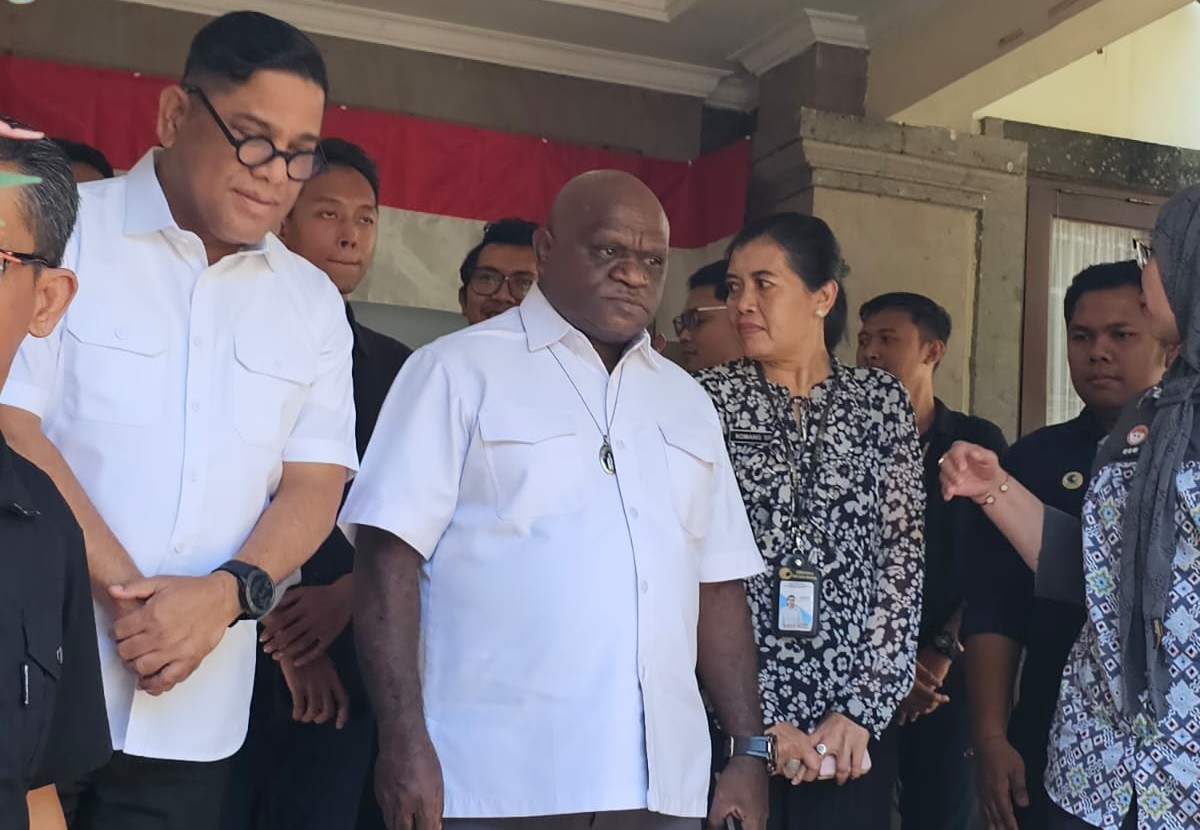Menteri Hak Asasi Manusia (HAM) Natalius Pigai saat di Kanwil Hukum dan HAM Bali, Jumat 12 September 2025.